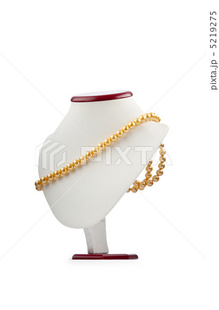 Pearl necklace isolated on white 5219275