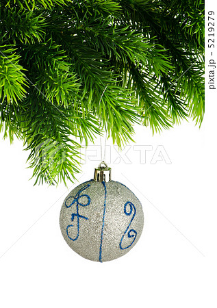 Christmas concept with baubles on white 5219279