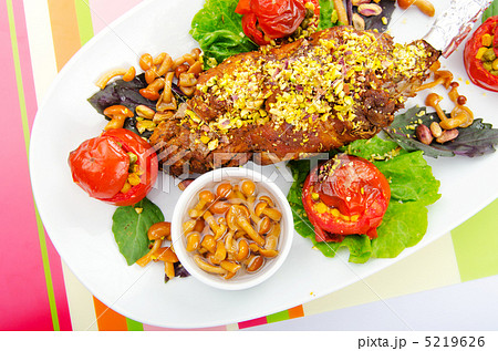 Lamb leg served in the plate Lamb leg served in the plate 5219626