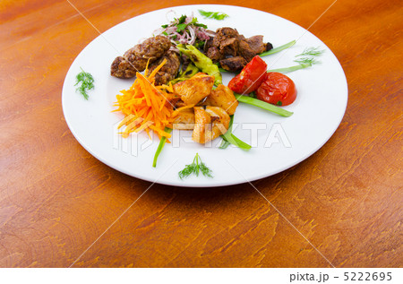 Plate with tasty lamp kebabs 5222695