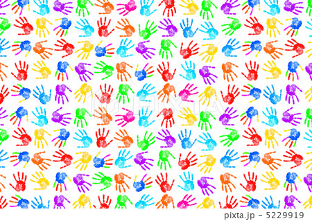 Frame made of paint hand prints Frame made of paint hand prints 5229919