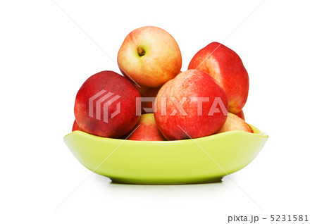 Red nectarines isolated on the white background Red nectarines isolated on the white background 5231581