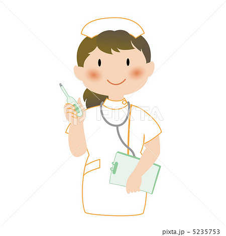 体温計を持つ看護師のイラスト素材