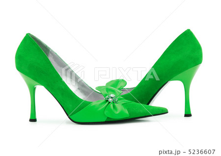 Green Female shoes on white background Green Female shoes on white background 5236607