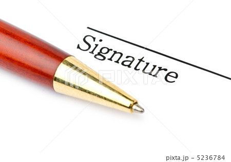 Pen and signature isolated on white 5236784
