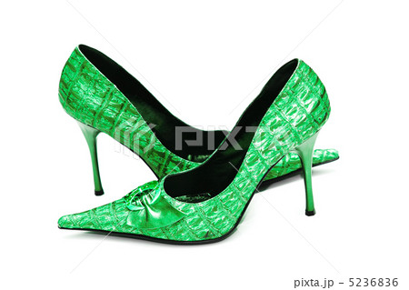 Green Female shoes on white background Green Female shoes on white background 5236836
