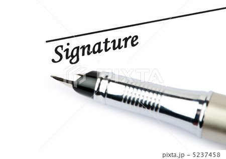 Pen and signature isolated on white 5237458