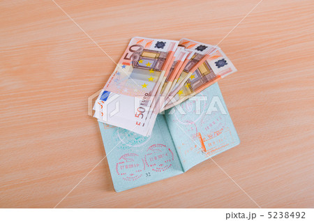 Passport with airport stamps 5238492