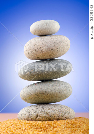 Balanced pebbles with colour background 5239248