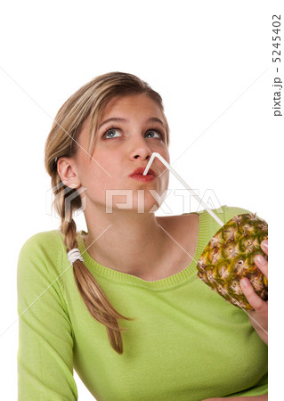 Healthy lifestyle series - Woman with pineapple Healthy lifestyle series - Woman with pineapple 5245402