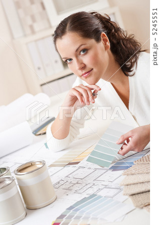 Young female interior designer working at office 5245551