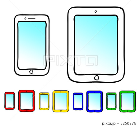 手書き スマートフォン タブレットのイラスト素材