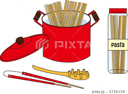 パスタ用品のイラスト素材