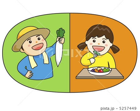 地産地消 ふち黒のイラスト素材