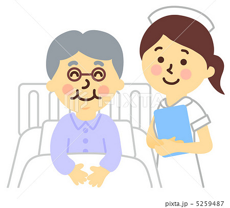 看護師と入院患者のイラスト素材 5259487 Pixta