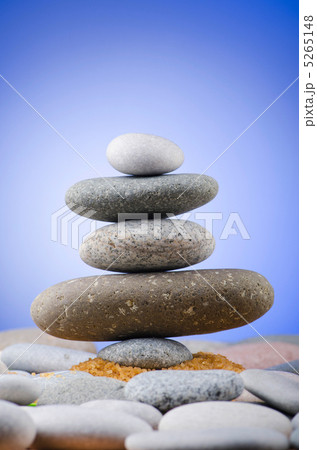Balanced pebbles with colour background 5265148