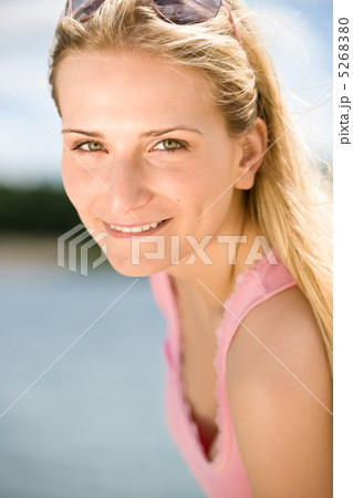 Portrait of beautiful blond woman enjoy sunny day Portrait of beautiful blond woman enjoy sunny day 5268380