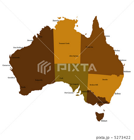 オーストラリア 地図 のイラスト素材