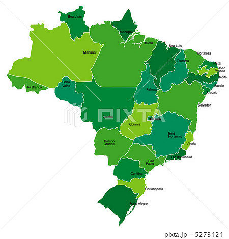 ブラジル 地図のイラスト素材