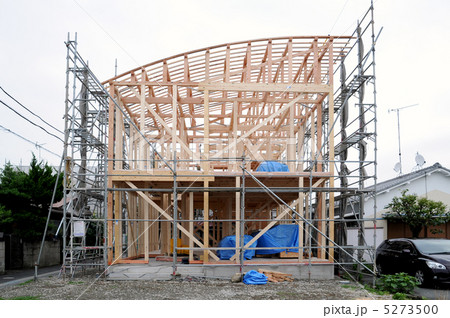 木造建築の建て方の写真素材