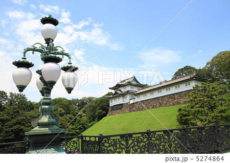 正門鉄橋から見た皇居(江戸城)・伏見櫓と飾電燈 正門鉄橋から見た皇居(江戸城)・伏見櫓と飾電燈 5274864