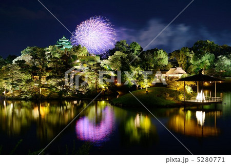 岡山後楽園幻想庭園と花火 岡山後楽園幻想庭園と花火 5280771