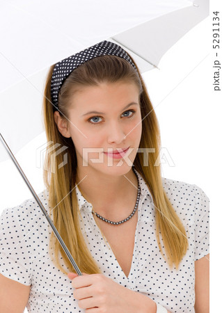 Fashion - young woman umbrella designer clothes 5291134