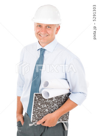 Senior professional architect male with helmet Senior professional architect male with helmet 5291303