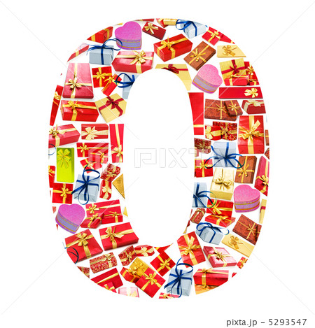 Number made from giftboxes on white 5293547