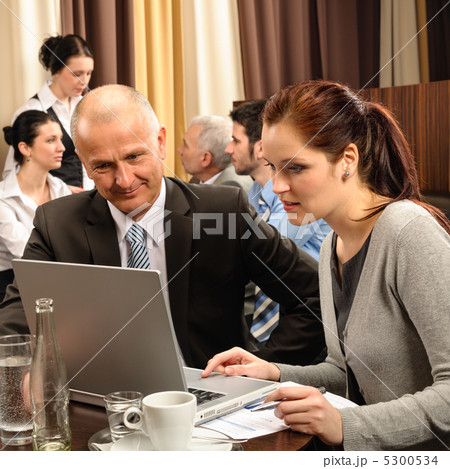 Business discussion executive woman look laptop 5300534