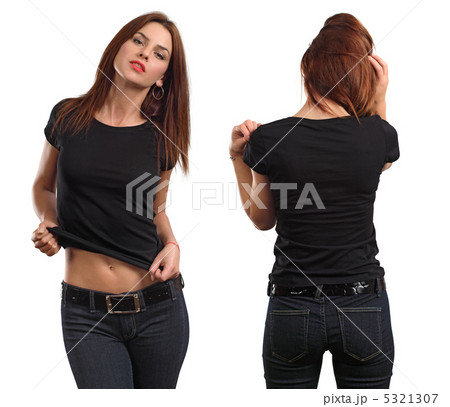 Sexy female wearing blank black shirt 5321307