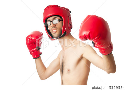 Funny boxer isolated on white 5329584