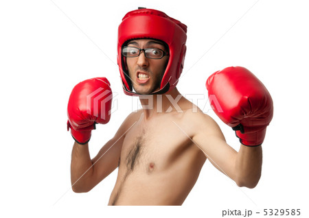 Funny boxer isolated on white 5329585