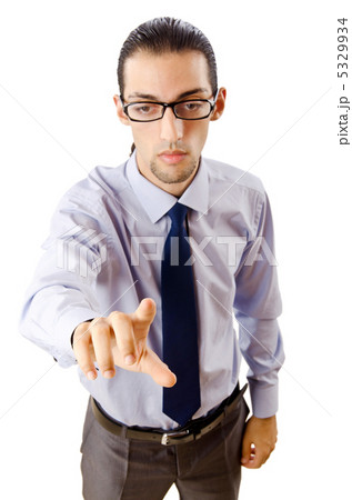 Businessman pressing virtual buttons Businessman pressing virtual buttons 5329934