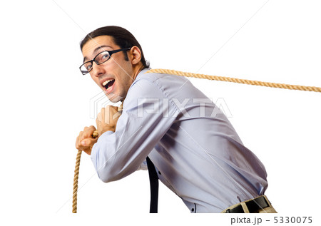 Businessman in tug of war concept Businessman in tug of war concept 5330075