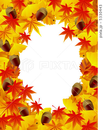 秋木の葉フレームのイラスト素材