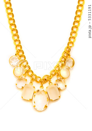 Golden necklace isolated on the white background 5331191