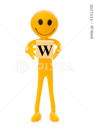 Smiley holding the letter isolated on white Smiley holding the letter isolated on white 5331200