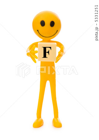 Smiley  holding the letter isolated on white 5331251