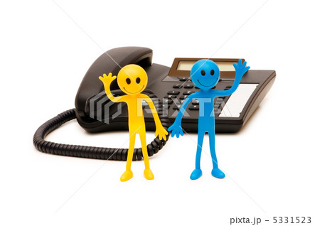 Phone support concept  - smilie and telephone isolated on white 5331523