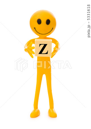 Smiley holding the letter isolated on white Smiley holding the letter isolated on white 5331618