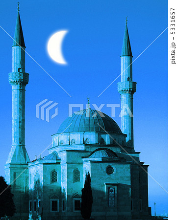 Mosque with two minarets in Baku, Azerbaijan Mosque with two minarets in Baku, Azerbaijan 5331657