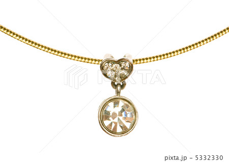 Pendant on golden chain isolated on the white Pendant on golden chain isolated on the white 5332330
