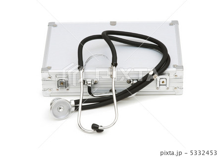 Stethoscope and case isolated on the white 5332453