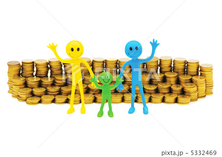 Concept of family finance isolated on white 5332469