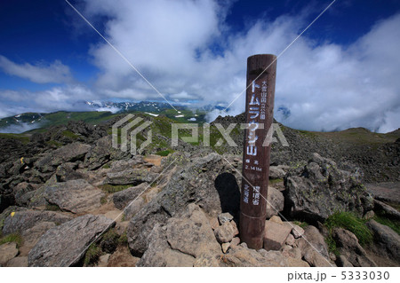トムラウシ山頂 標識と風景 トムラウシ山頂 標識と風景 5333030