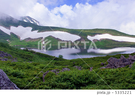 夏の白馬大池と雪渓 5335221