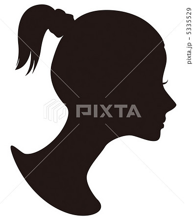 女性横顔シルエットのイラスト素材 5335529 Pixta