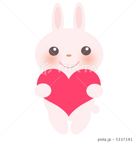 ハートを持つうさぎのイラスト素材 [5337191] - PIXTA