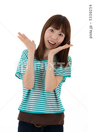 ボーダーのTシャツを着た女性 5339254